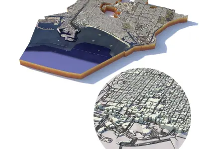 Long Beach California USA 3D model purchase