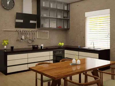 Modern Kitchen Interior Scene 3D model