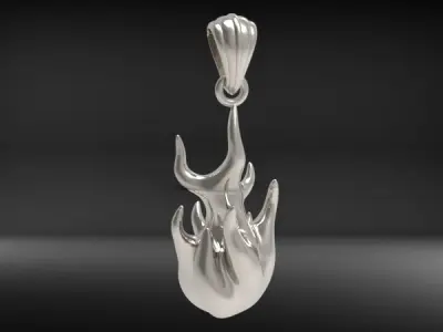 Fire Flame Charm Flamming Necklace Pendant Jewelry  3D print model