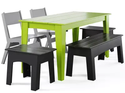 Alfresco Dining Table and Bench by Loll designs 3D model