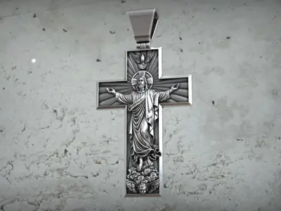 The Ascension of Jesus Christ Ascending to Heaven Cross 3D print model