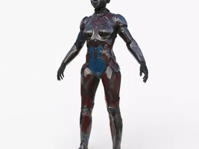 Cyborg Angel Asian Low Poly Low-poly 3D model