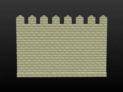 Castle wall 3D print model