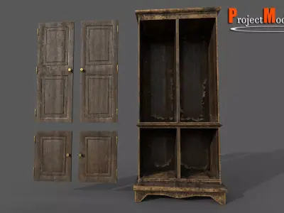 Antique Cabinet Version 002 Low-poly 3D model