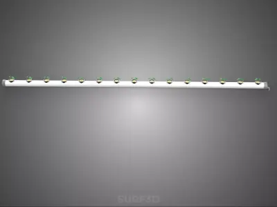 PVC PIPE CHANNEL NET POTS NFT HYDROPONIC CROP SEEDLING PLANT 3D model