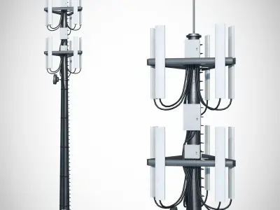 Cell Site Tower Low-poly 3D model