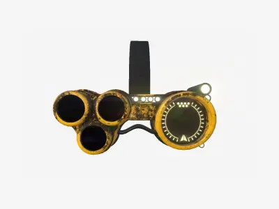 SciFi Glasses J09 Yellow - Character Design Fashion Low-poly 3D model