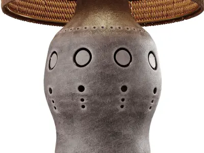 Ceramic table lamp with eyelets Free 3D model