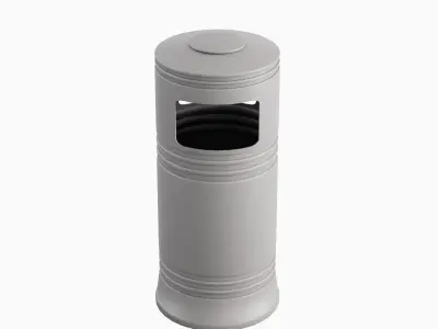 Street Trash Bin 03  Low-poly 3D model