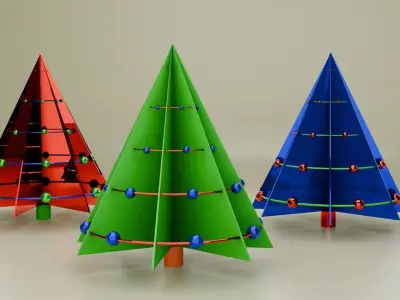 3D triangle Christmas trees 3D model