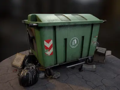 Urban Garbage Dumpster Low-poly 3D model