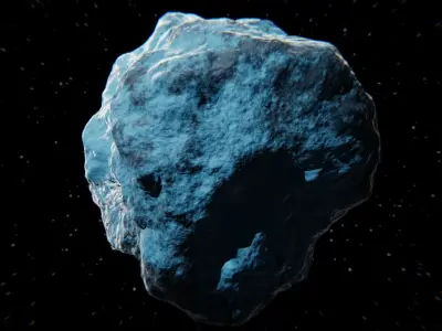 Realistic Procedural Asteroid - Space Rock 3D Model 3D model