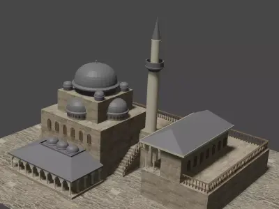 Ottoman  Turkic  Style Mosque   Free 3D model