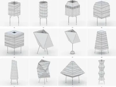 Interior Light Vol 5 - Paper Lamp Low-poly 3D model