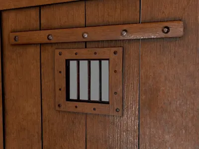 Medieval Door-3 Low-poly 3D model