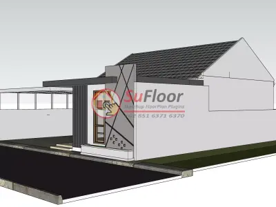House 12x14m code 507 - Sketchup 3D model 3D model 3D model