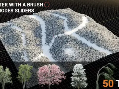 Low Poly Trees Scatter 3D model