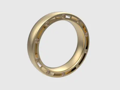 Sleek Modern Gem-Studded Ring JDBCo 3D print model