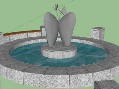 Butterfly-shaped fountain Free 3D model