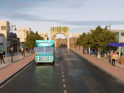 3D Environment of Small Town 3D model