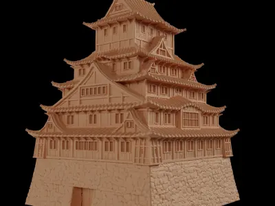 Samurai Castle  Tabletop Terrain 28 MM 3D print model