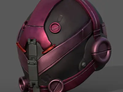 Helmet scifi fantasy futuristic military  Low-poly 3D model get
