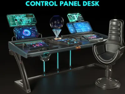 Control panel desk 3D model