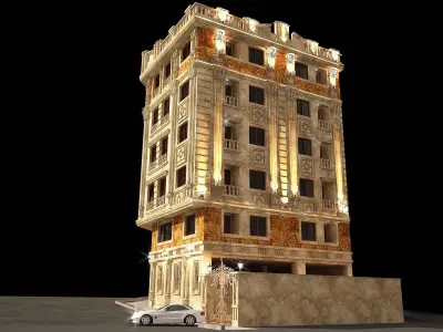 Model 3d Residential apartment facade with maximum details  3D model