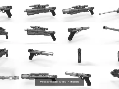 Modular blaster A-180 3D Model Pack