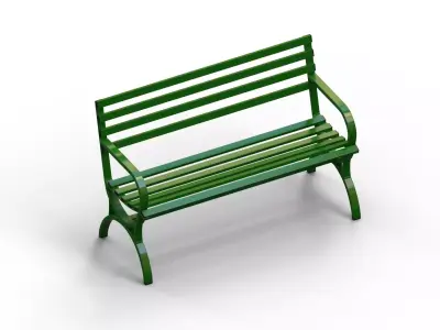 Street Bench Low-poly 3D model