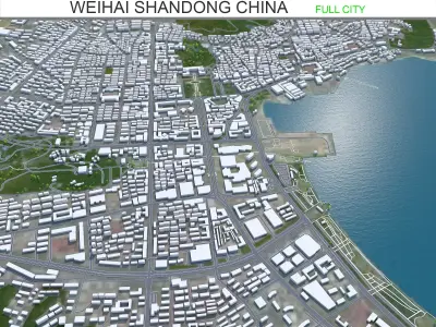 Weihai Shandong China 150km Low-poly 3D model