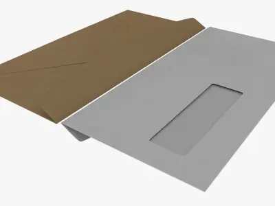 Envelope Size DL Style Window BANKER  3D model