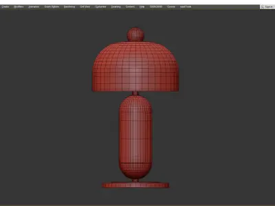 Mushroom Table Lamp Low-poly 3D model