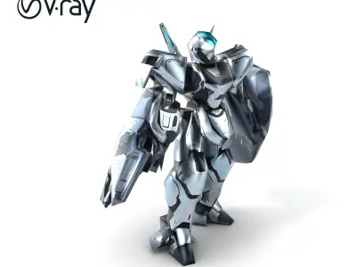 Guardian Protector Automaton Model Pack - Humanoid Form with ... Low-poly 3D model