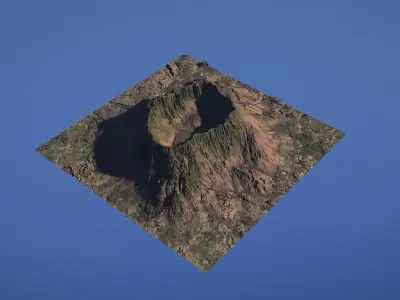 Landscape Environment Volcano Snow 46 Low-poly 3D model