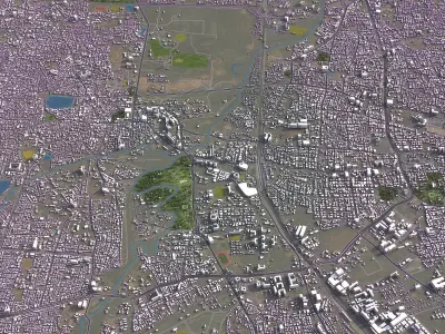 Vadodara - 3D City Model Low-poly 3D model