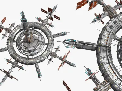  Modular Communications Nexus with Solar Array Ports Metallic Gray 