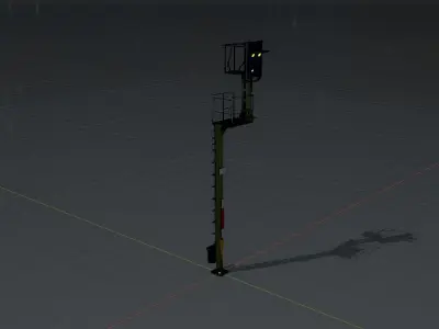 KS Railway-Signal Post 7000mm Version-15 Low-poly 3D model
