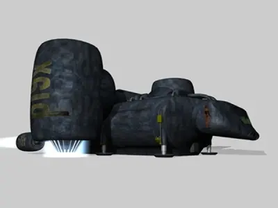 spaceTrans spacecraft with propeller 3D model