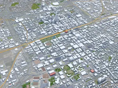 Birmingham Downtown Alabama USA Low-poly 3D model