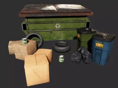 Urban Trash Pack Low-poly 3D model