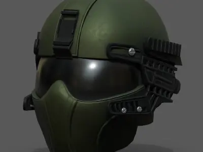 Helmet scifi military combat fantasy futuristic space  Low-poly 3D model