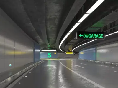 Tileable road tunnel 02 Low-poly 3D model