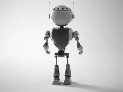 R44 - Futuristic Companion Robot Low-poly 3D model