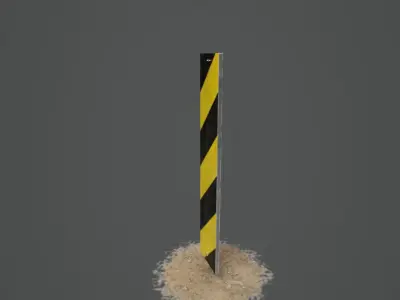 Danger Sign 01 Low-poly 3D model