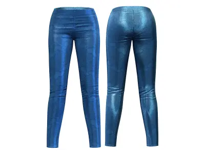 Shiny Metallic Club Outfit Pants Top Bracelet Low-poly 3D model