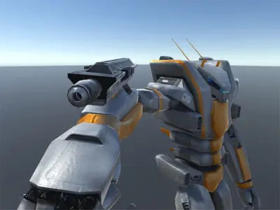 Mecha Robot Low-poly 3D model