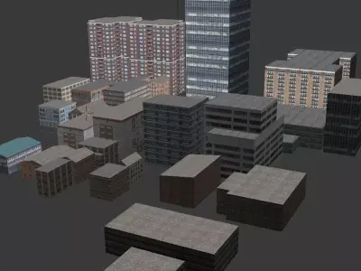 38-In-1 Low Poly Building Pack Low-poly 3D model