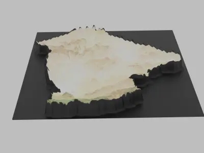 Algeria Map Low-poly 3D model