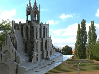 Gothic sinister large dungeon 3D 3D model